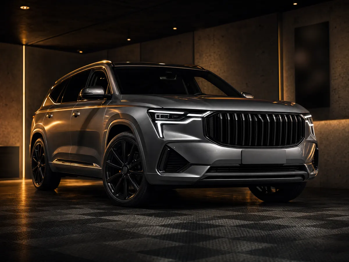 جيتور SUV فضية بعد تركيب فيلم الحماية اللامع